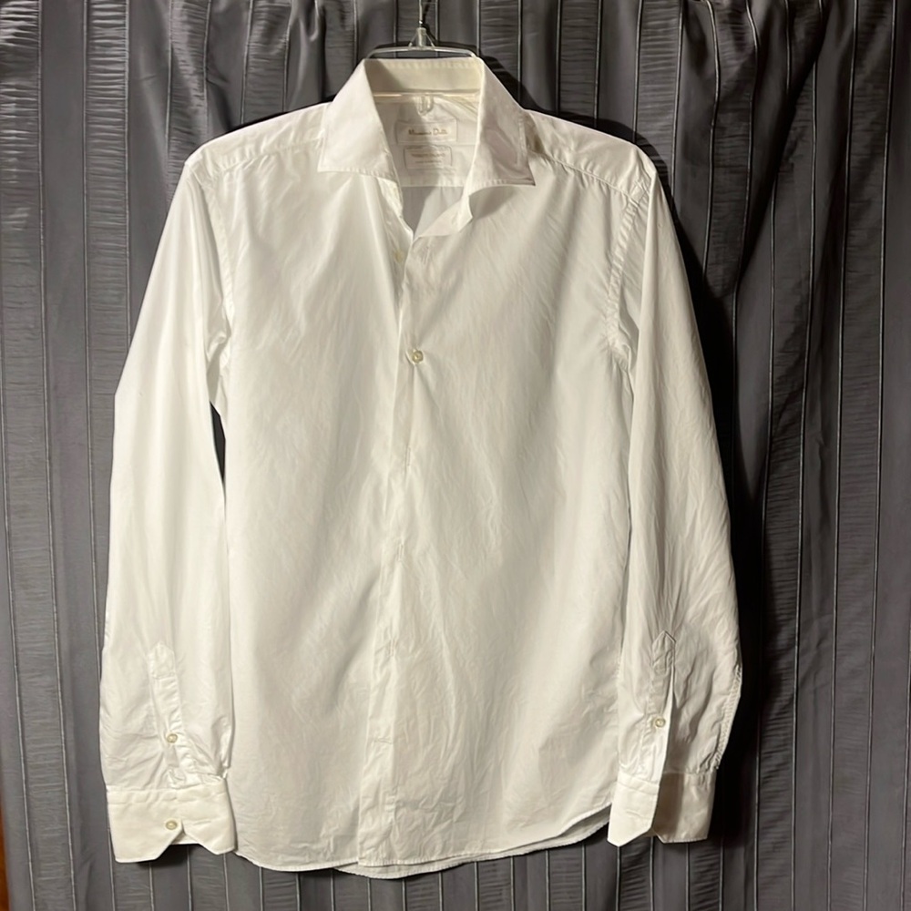 Massimo Dutti white button down dress shirt, Size 15.5.